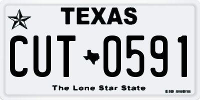 TX license plate CUT0591