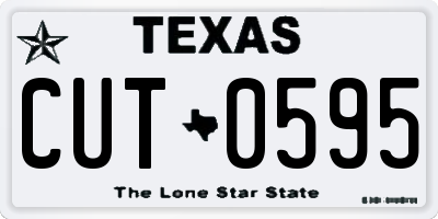 TX license plate CUT0595