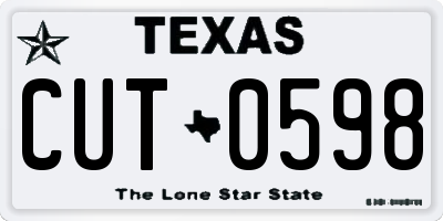 TX license plate CUT0598