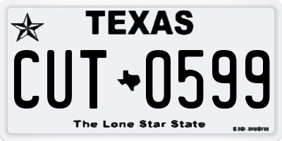 TX license plate CUT0599