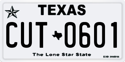 TX license plate CUT0601