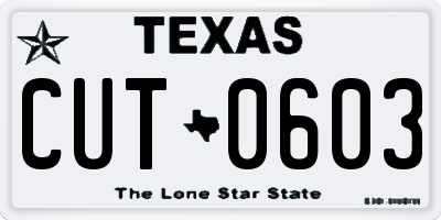 TX license plate CUT0603