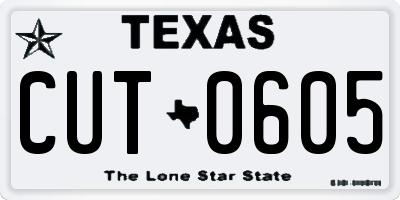 TX license plate CUT0605