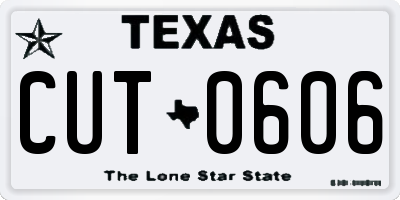 TX license plate CUT0606