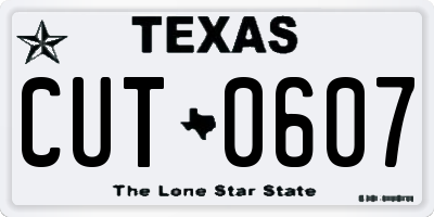 TX license plate CUT0607