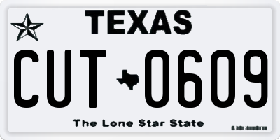 TX license plate CUT0609