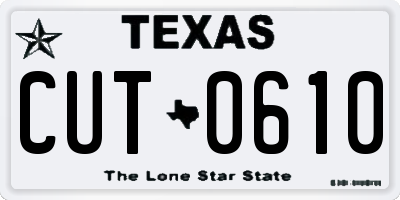 TX license plate CUT0610
