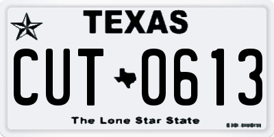 TX license plate CUT0613