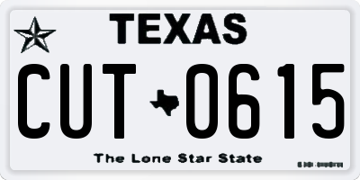 TX license plate CUT0615