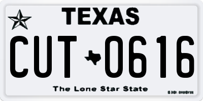 TX license plate CUT0616