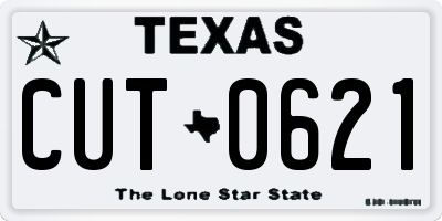 TX license plate CUT0621