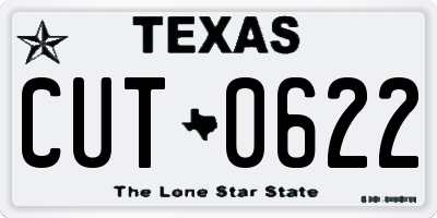 TX license plate CUT0622