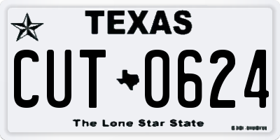 TX license plate CUT0624