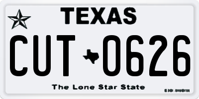 TX license plate CUT0626