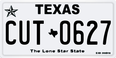TX license plate CUT0627