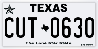 TX license plate CUT0630