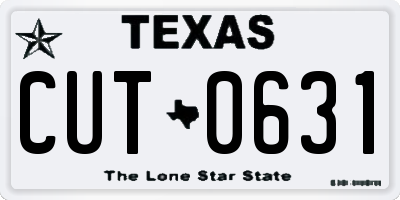 TX license plate CUT0631