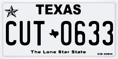 TX license plate CUT0633