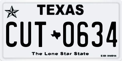 TX license plate CUT0634