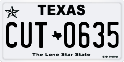 TX license plate CUT0635
