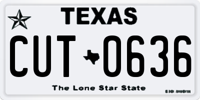TX license plate CUT0636