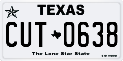 TX license plate CUT0638