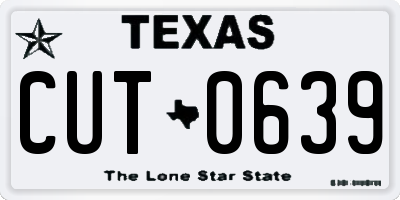 TX license plate CUT0639