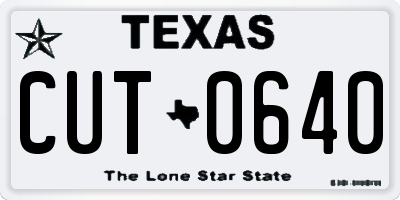 TX license plate CUT0640