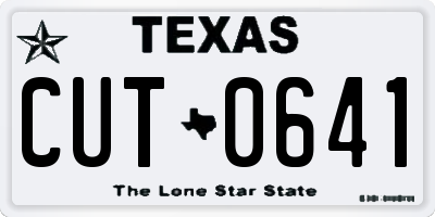 TX license plate CUT0641