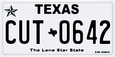 TX license plate CUT0642