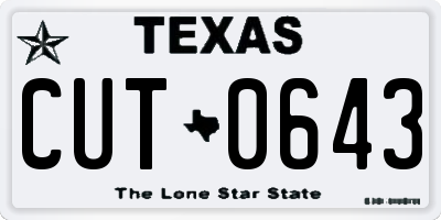 TX license plate CUT0643
