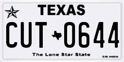 TX license plate CUT0644