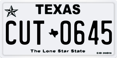 TX license plate CUT0645