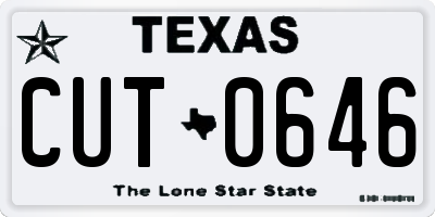 TX license plate CUT0646