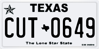 TX license plate CUT0649