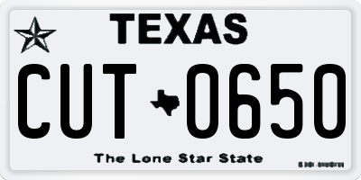 TX license plate CUT0650