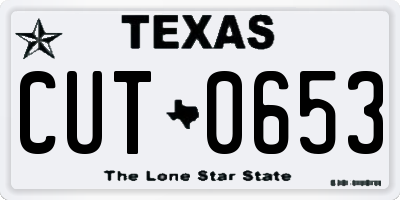 TX license plate CUT0653
