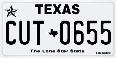 TX license plate CUT0655