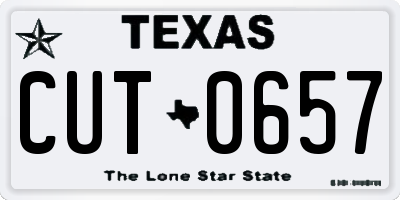 TX license plate CUT0657