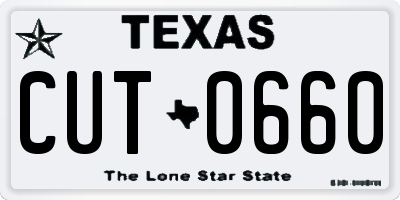 TX license plate CUT0660