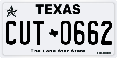TX license plate CUT0662