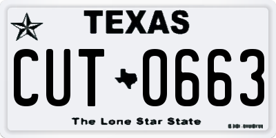 TX license plate CUT0663