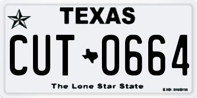 TX license plate CUT0664