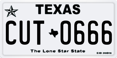TX license plate CUT0666