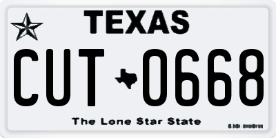 TX license plate CUT0668
