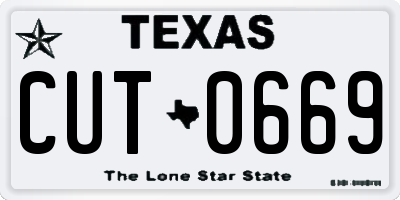 TX license plate CUT0669