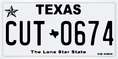 TX license plate CUT0674
