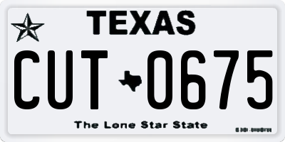 TX license plate CUT0675