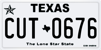 TX license plate CUT0676