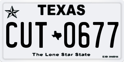 TX license plate CUT0677